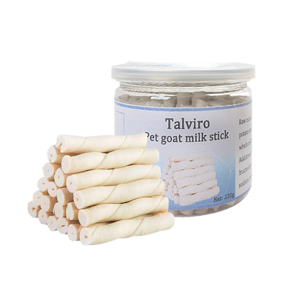 Talviro Pet Goat Milk Sticks, Foodstuffs for animals, High-Calcium Healthy Treats for Dogs & Cats, 220g Delicious Dental Chews for Daily Reward and Snacking.