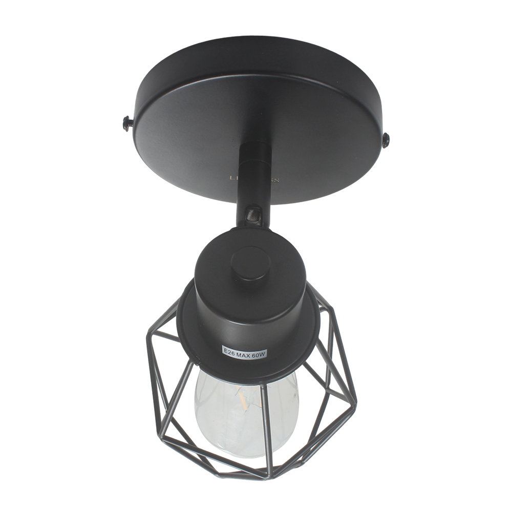 LIGHTESS Dimmable Wall Lamp, Retro Metal Wire Cage Lamps for Indoor Wall Lighting, Industrial Black Sconce Fixture for Bedside, Kitchen, Cafe, and Farmhouse Decor