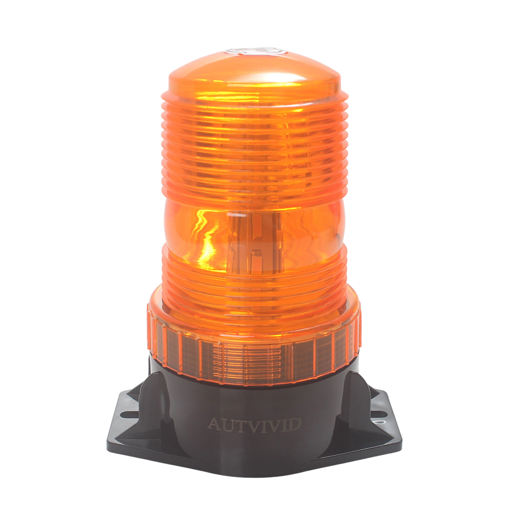 AUTVIVID Amber Strobe Light, High Intensity LED Beacon Emergency Lights for Vehicles, 12-24V Warning Safety Flashing Light for Trucks, Tractors, Forklifts, and Construction Vehicles