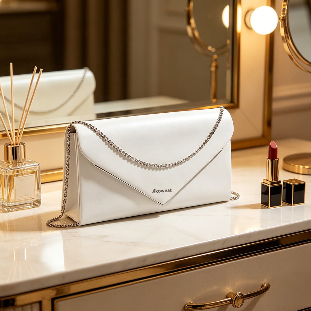 Jikoweat Women's Evening Bags Envelope Clutch Bag with Removable Chain Strap - Elegant Formal Purse for Wedding, Prom, and Cocktail Party