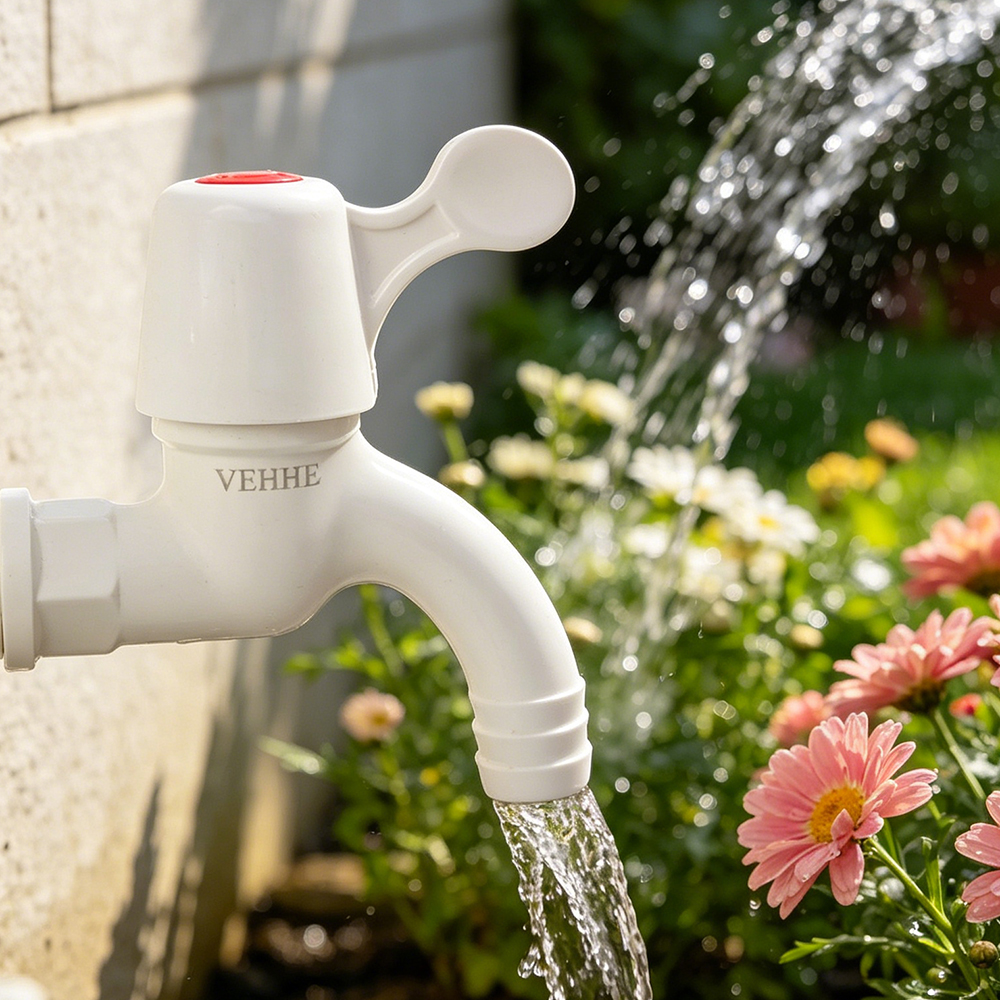 VEHHE Universal Replacement Plastic Taps - Easy Installation White Faucet for Indoor and Outdoor Household Water Control