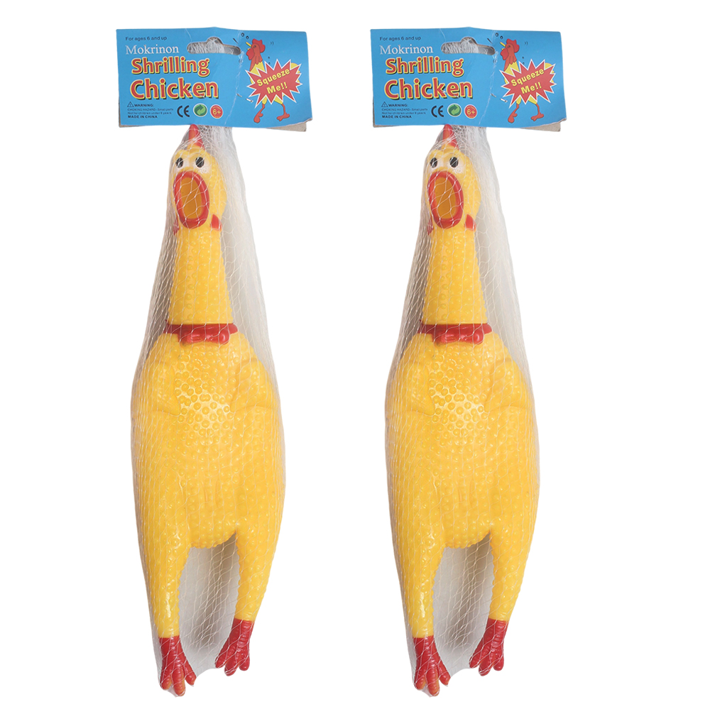 Mokrinon Shrilling Chicken Squeeze toys - Funny Rubber Screaming Chicken for Stress Relief, Hilarious Noise Maker for Kids, Adults and Pets, Perfect for Party Pranks