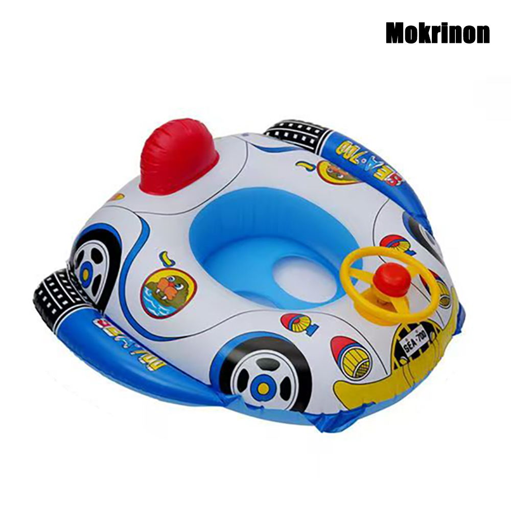 Mokrinon Mokrinon Baby Swimming Rings, Car Inflatable Pool Float with Steering Wheel and Horn, Toddler Water Seat for Summer Swimming Pool Beach Party