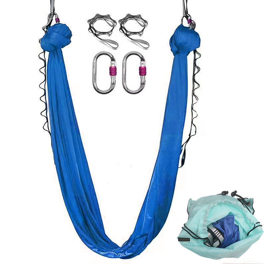 SUCHDECO Durable Yoga Swings and Aerial Silks Kit for Indoor & Outdoor Use, Portable Yoga Hammock with Carry Bag for Backyard, Park, Travel, and Professional Yoga Practice