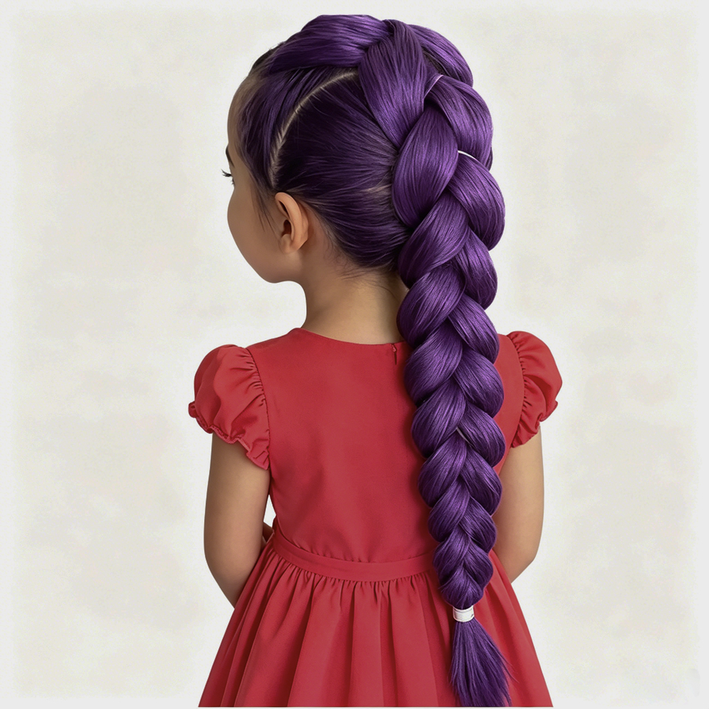 MUSEELA 慕丝 Purple Braiding Hair Wigs, 32 Inch High Temperature Synthetic Braids Hair Extensions for Daily Wear, Cosplay & Festival
