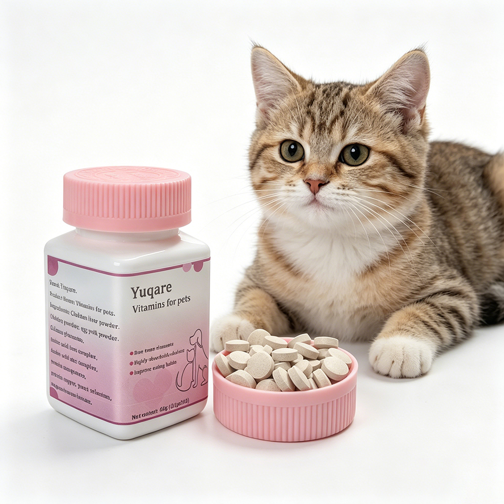 Yuqare Vitamins for Pets for Dogs and Cats, Multivitamin Supplement with Highly Absorbable Chelated Minerals, 200 Chewable Tablets, Supports Daily Health and Vitality