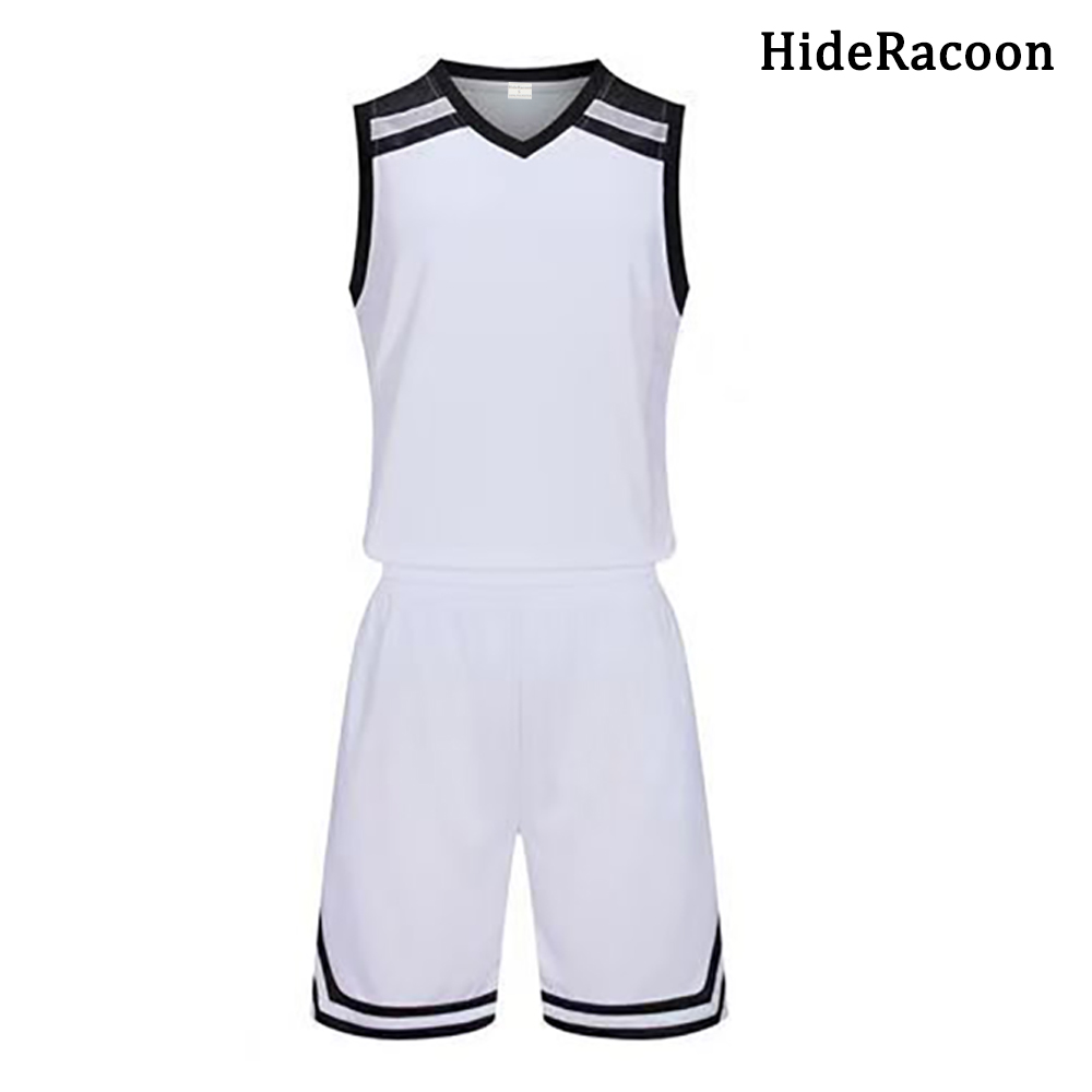 HideRacoon Athletic apparel, namely athletic uniforms - Quick-Dry Basketball Jersey and Shorts Kit - Lightweight Moisture-Wicking Sportswear for Gym Workout, Training, and Outdoor Sports