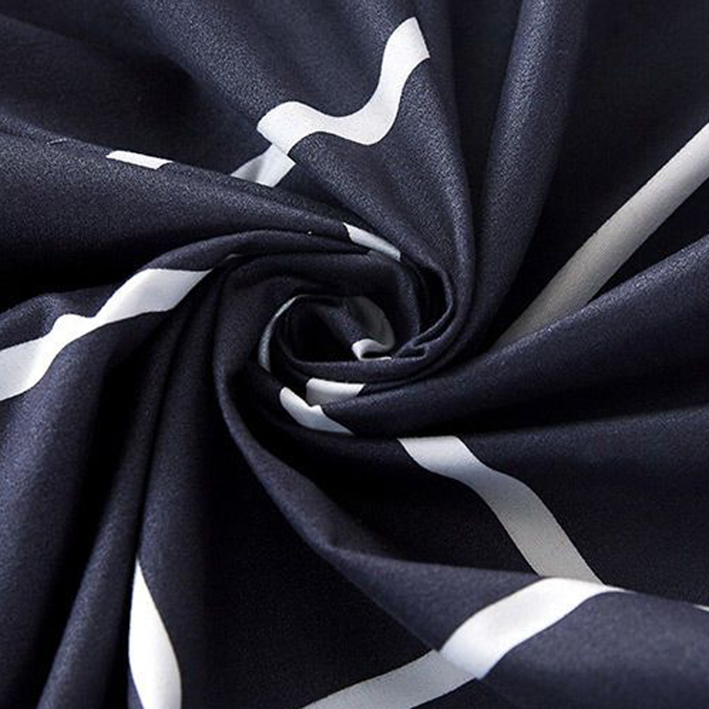 Ventidora Simple blue and white mattress cover breathable non slip fixed mattress protective cover.