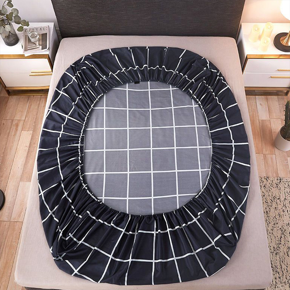 Ventidora Simple blue and white mattress cover breathable non slip fixed mattress protective cover.