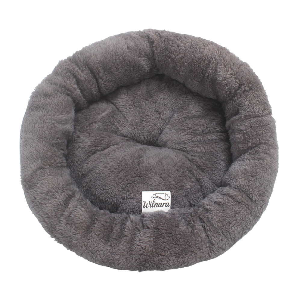Wilnara Soft Plush Calming Dog Bed, Round Donut Cuddler Beds for household pets, Small Dogs & Cats Washable Pet Cushion for Bedroom and Living Room Use