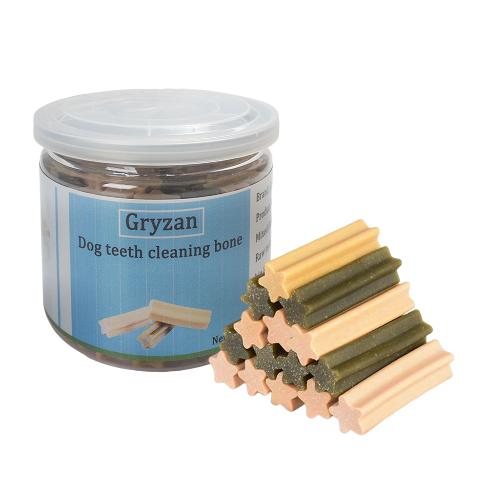Gryzan Dog Teeth Cleaning Bone Dental Chews - Healthy Pet food for Plaque & Tartar Control, Star Shaped Treats for Fresh Breath, Daily Oral Care Routine for Small & Medium Dogs
