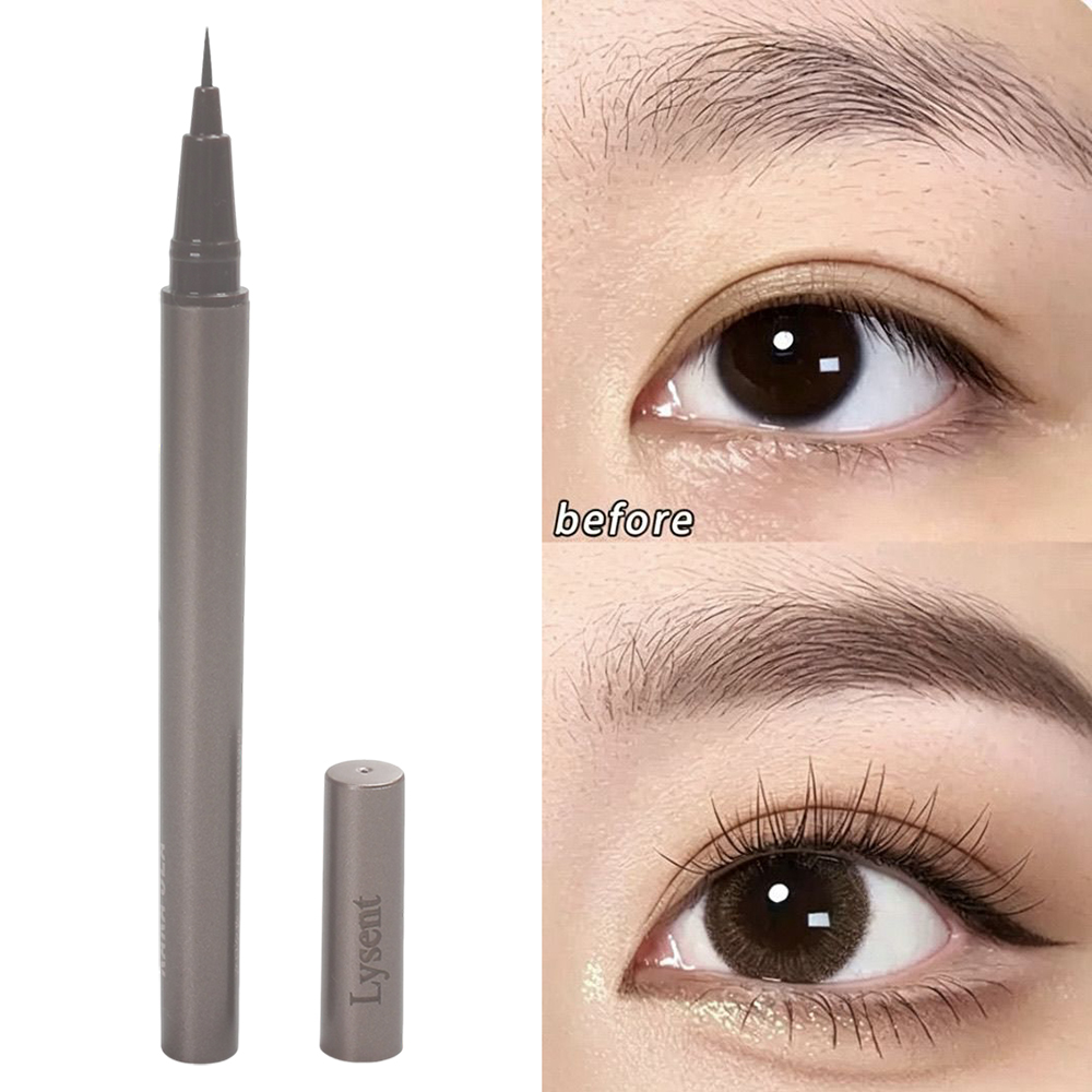 Lysent Brown Liquid Eyeliner, Waterproof Long-lasting Fine Tip Eye Liner Pen, Smudge-proof Natural Cosmetics for Daily Work and Office Makeup