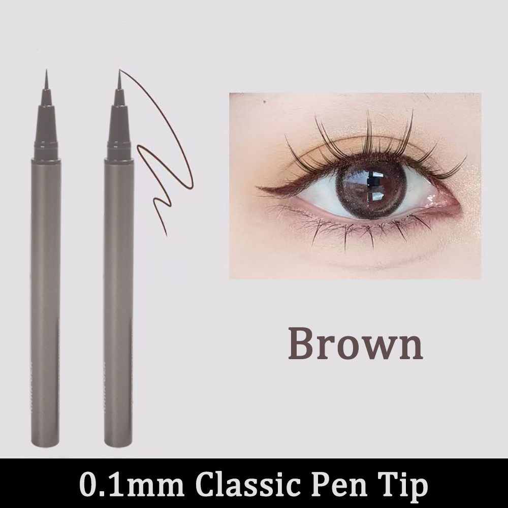 Lysent Brown Liquid Eyeliner, Waterproof Long-lasting Fine Tip Eye Liner Pen, Smudge-proof Natural Cosmetics for Daily Work and Office Makeup