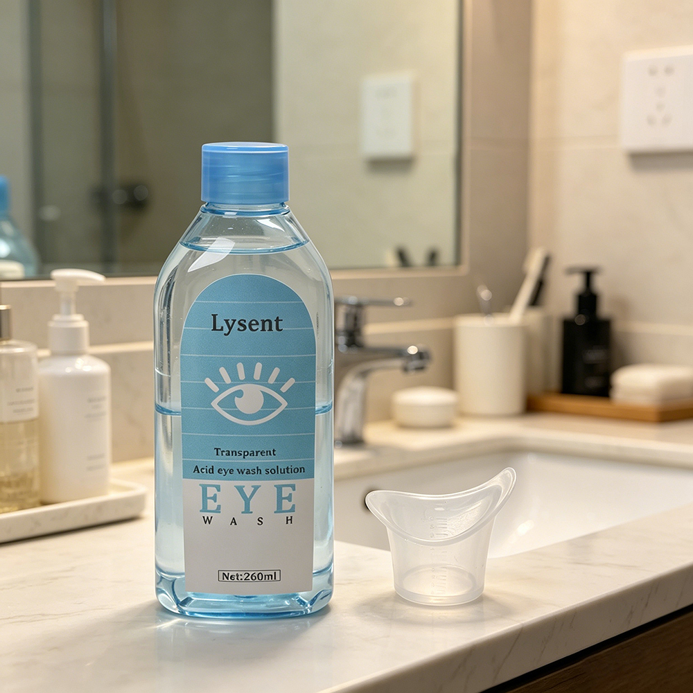 Lysent 260ml Eye-washes, not for medical purposes, Daily Eye Cleansing Solution with Eye Cup, Refreshing Eye Wash for Screen Fatigue, Tired Eyes and Dust Removal