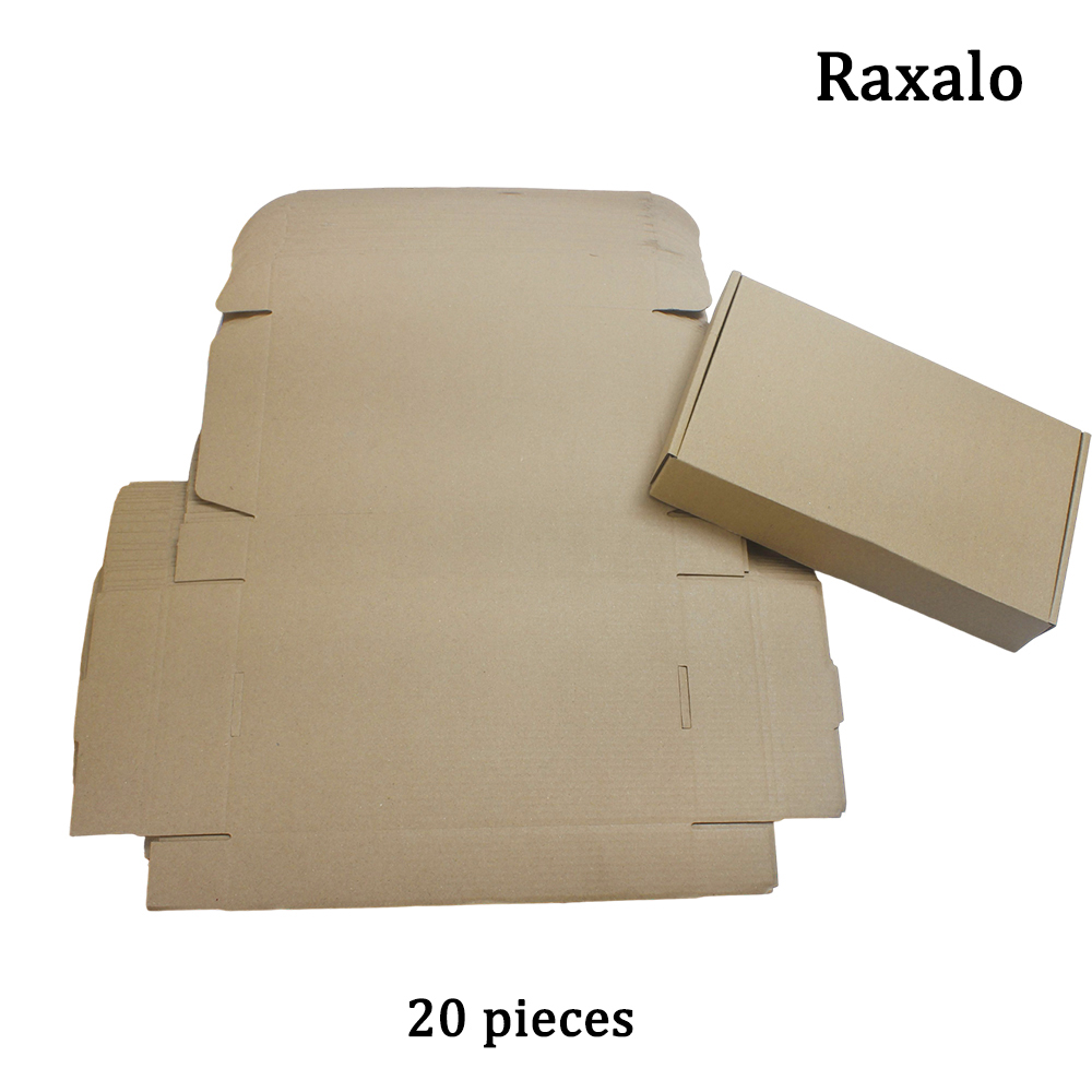 Raxalo Cardboard packaging boxes in collapsible form, 20 Pcs Easy Assemble Foldable Shipping Boxes for Cosmetics, Jewelry and Small Goods Mailing