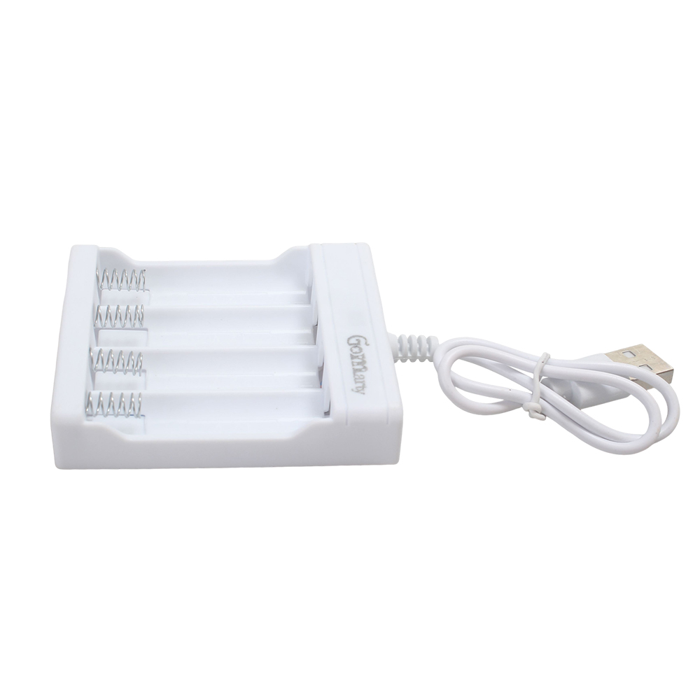 Gomarty USB Battery Chargers with 4 Independent Slots, Fast Charging Base for 5A 7A Batteries, Perfect for Wireless Mouse, Keyboards and Office Electronics