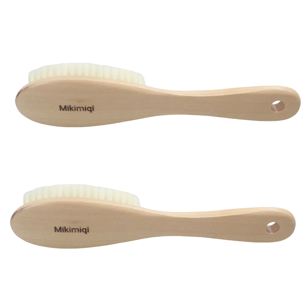 Mikimiqi Soft Bristle Dusting Brush with Long Wood Handle, Cleaning brushes for household use for Computer Keyboard, Camera Lens, and Car Interior Detailing, Scratch-Free Duster