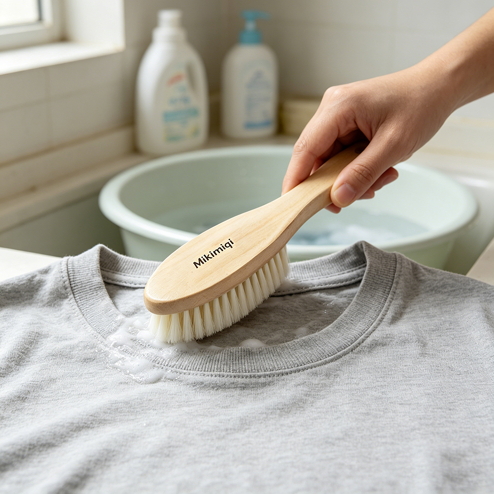 Mikimiqi Soft Bristle Dusting Brush with Long Wood Handle, Cleaning brushes for household use for Computer Keyboard, Camera Lens, and Car Interior Detailing, Scratch-Free Duster