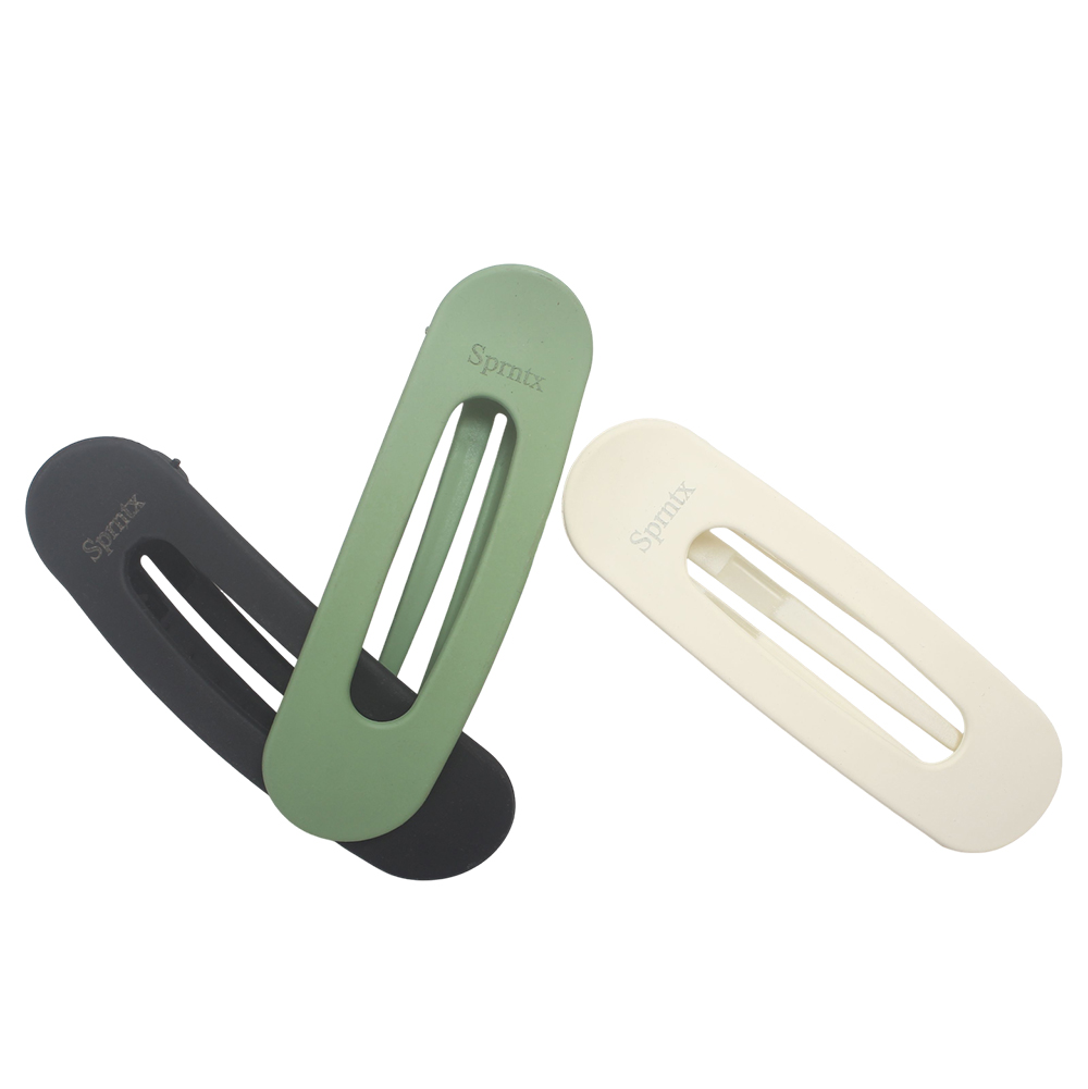 Sprntx Matte Snap Hair Clips for Women and Girls, 3Pcs Large Non-Slip Plastic Hair Barrettes, Minimalist Hair Accessories for Daily Wear, Office, and School