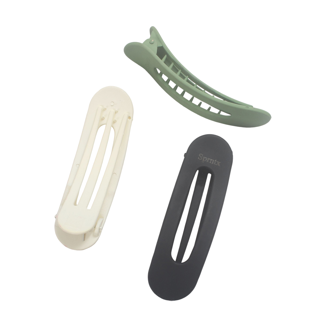 Sprntx Matte Snap Hair Clips for Women and Girls, 3Pcs Large Non-Slip Plastic Hair Barrettes, Minimalist Hair Accessories for Daily Wear, Office, and School