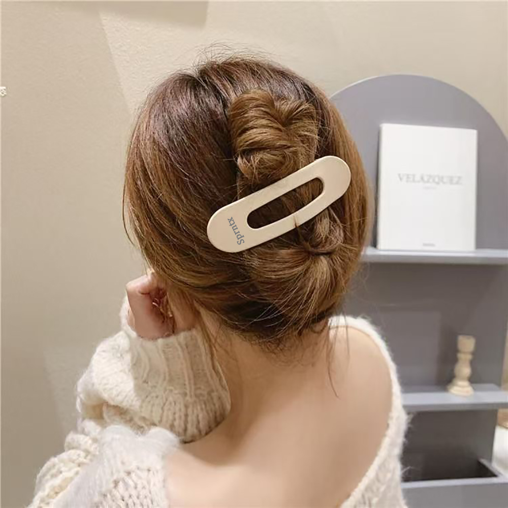 Sprntx Matte Snap Hair Clips for Women and Girls, 3Pcs Large Non-Slip Plastic Hair Barrettes, Minimalist Hair Accessories for Daily Wear, Office, and School