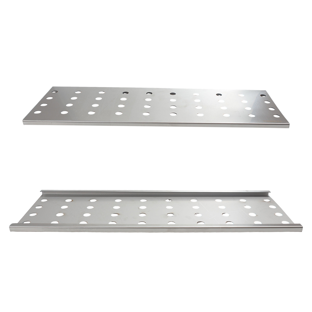 YJNHE-FA 2PCS Stainless Steel Barbecue smoker accessories, namely, convection plates for Offset Smokers, Heat Diffuser Baffle Plates for Even Cooking and Airflow Management in Backyard BBQ.
