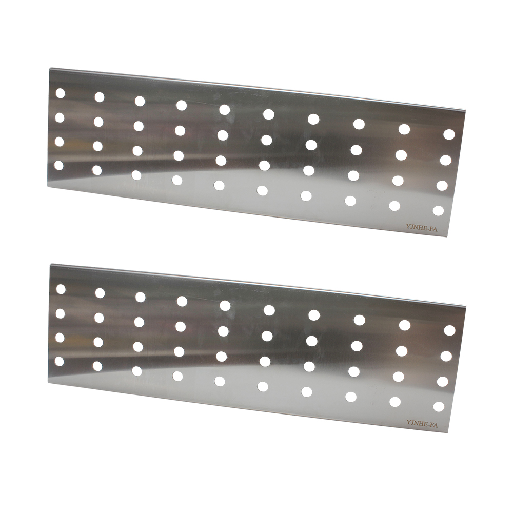 YJNHE-FA 2PCS Stainless Steel Barbecue smoker accessories, namely, convection plates for Offset Smokers, Heat Diffuser Baffle Plates for Even Cooking and Airflow Management in Backyard BBQ.