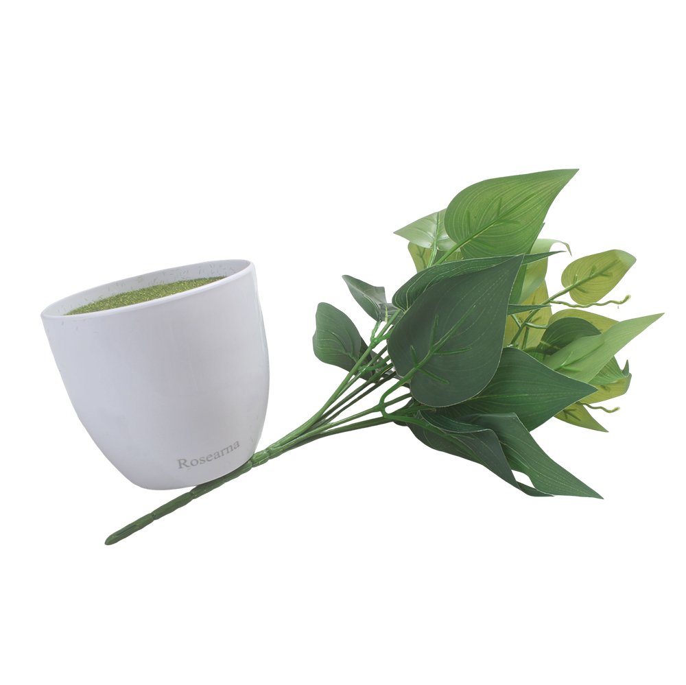 Rosearna Small Faux Potted Pothos, Artificial plants for Home Office Desk Decor, Realistic Greenery for Bookshelf, Living Room & Tabletop