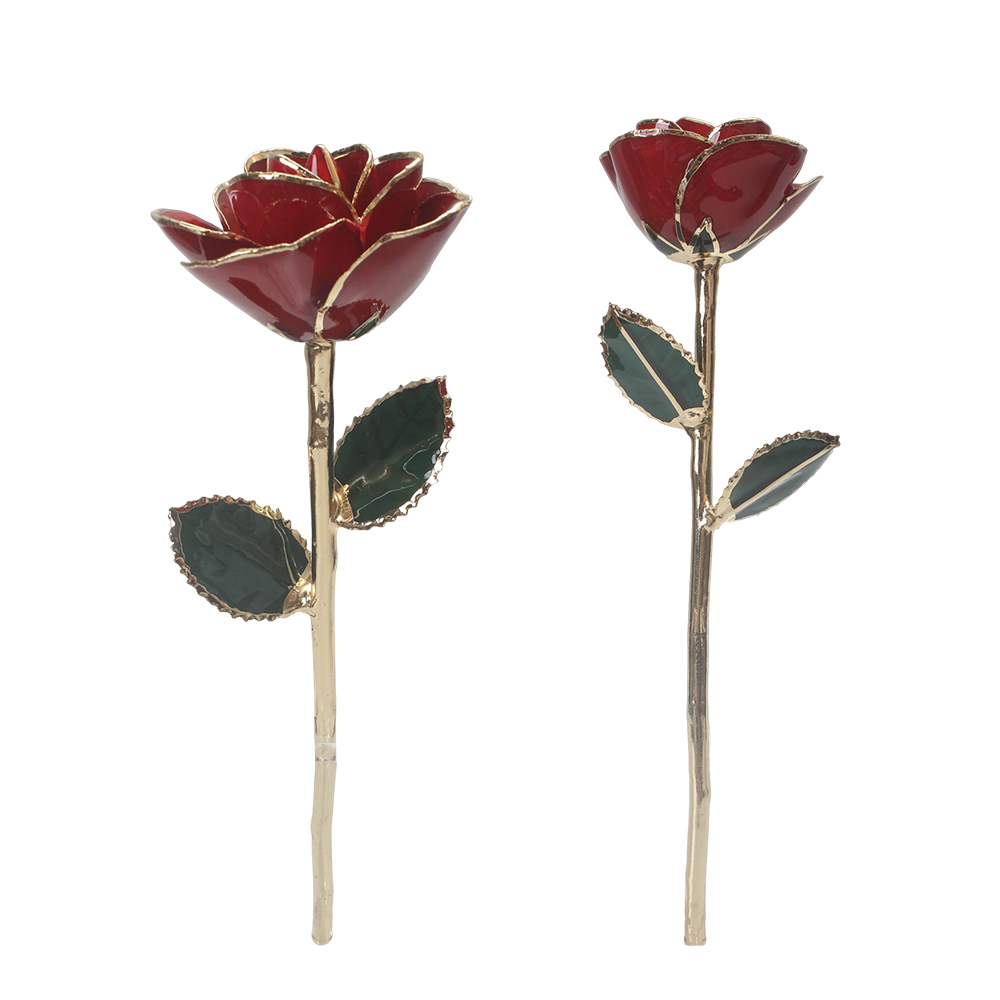Rosearna 24K Gold Dipped Rose, Handcrafted Real Rose with Stand & Gift Box, Eternal Artificial Flowers for Anniversary, Romantic Valentine's Day Birthday Gift for Wife Girlfriend.