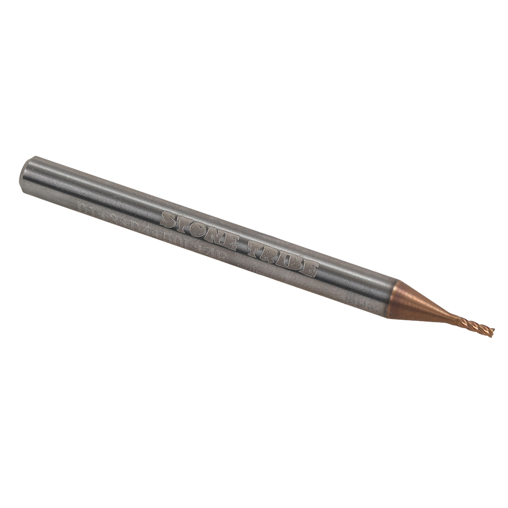 STONE TRIBE 2PCS Tungsten Steel Milling Cutters,1mm Square, TiSiN Coated 4 Flutes, Cuts Hardened Steel/Stainless/Cast Iron, 4mm Shank, 1/8" Cut Length, 2" Overall, HRC50