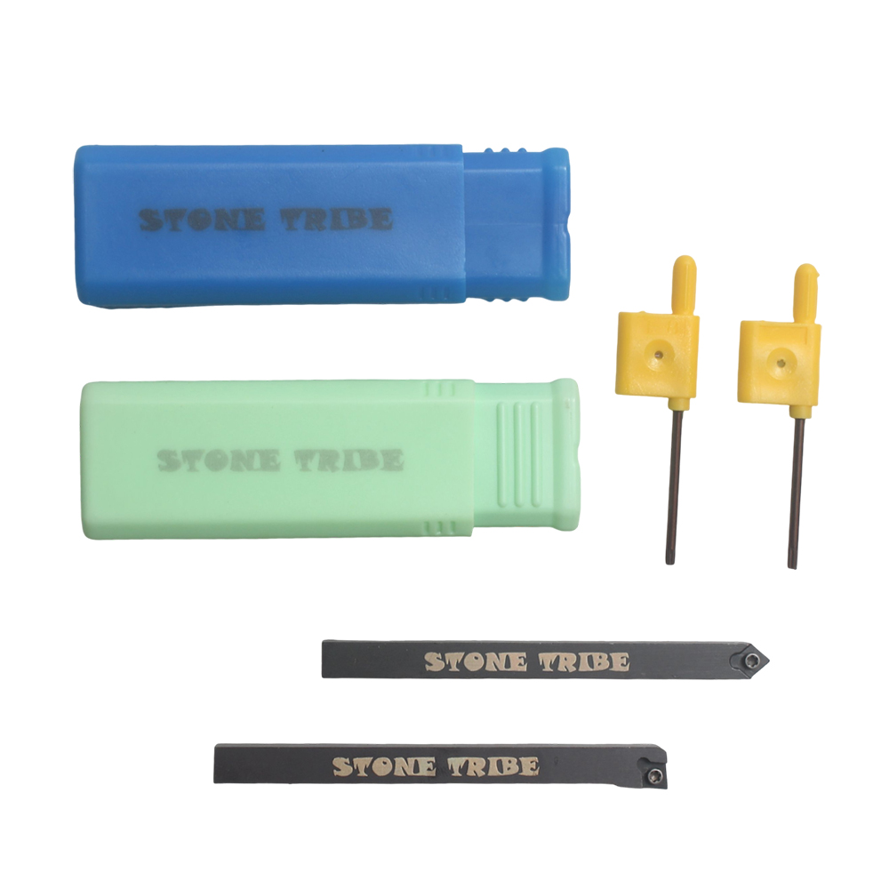 STONE TRIBE Power operated metalworking machine tools, namely, turning tools, Indexable Carbide Lathe Turning Tool Holder Set for CNC Machine, Professional Grade for Precision Metal Finishing and Cutting.