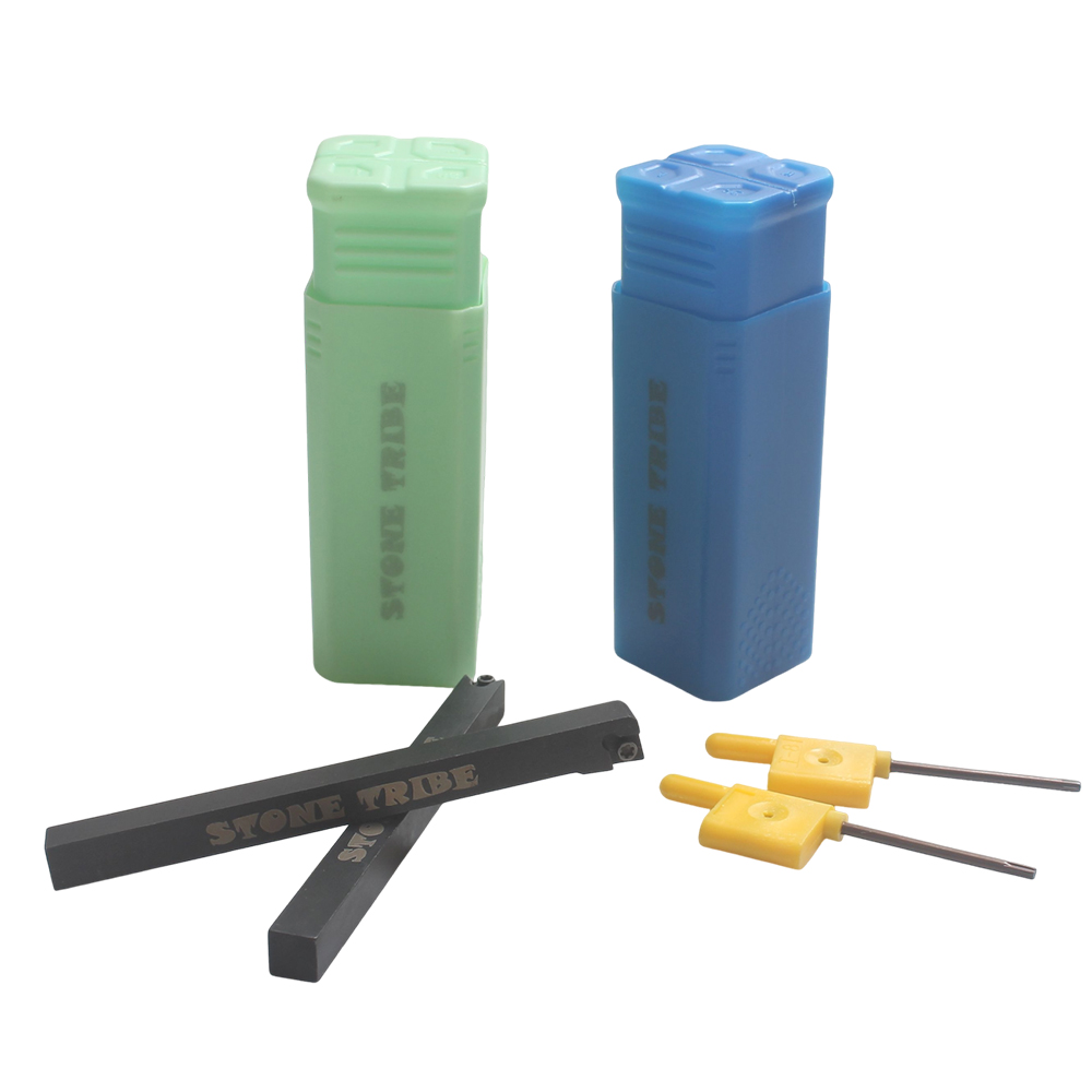 STONE TRIBE Power operated metalworking machine tools, namely, turning tools, Indexable Carbide Lathe Turning Tool Holder Set for CNC Machine, Professional Grade for Precision Metal Finishing and Cutting.