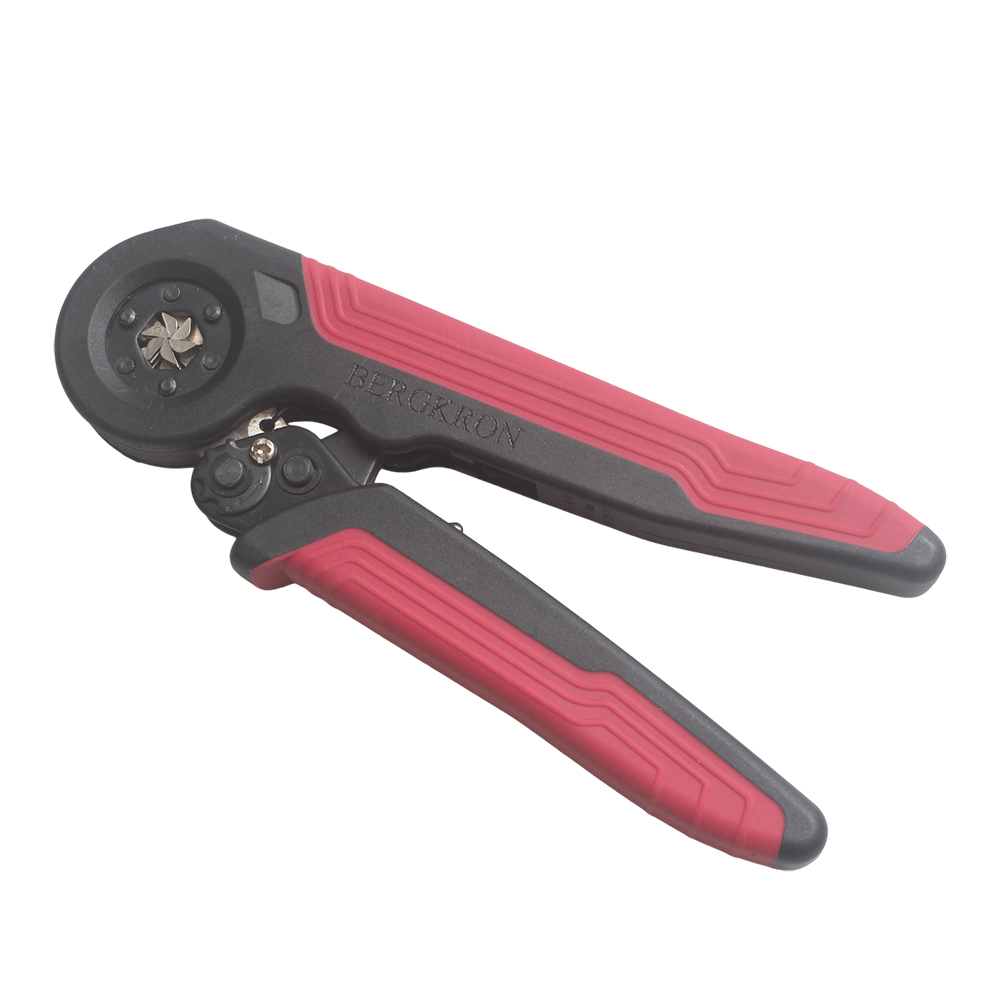 BERGKRON Self-Adjusting Ferrule Crimping Tool, Hexagonal Ratchet Hand-tools, namely, wire crimpers for AWG 23-10, Ideal for Industrial Electrical Maintenance and Control Cabinet Wiring