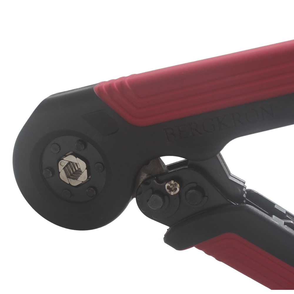 BERGKRON Self-Adjusting Ferrule Crimping Tool, Hexagonal Ratchet Hand-tools, namely, wire crimpers for AWG 23-10, Ideal for Industrial Electrical Maintenance and Control Cabinet Wiring