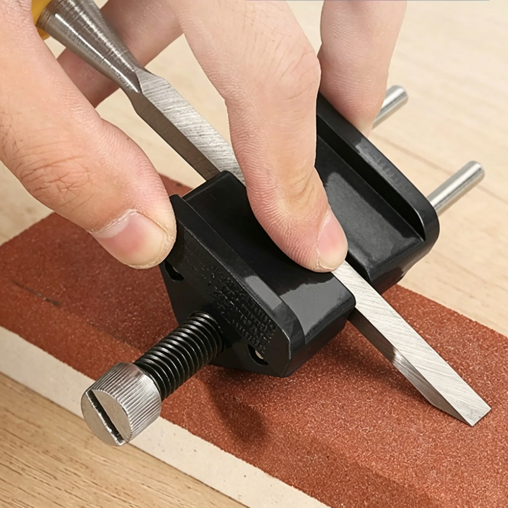 BERGKRON Honing Guide for Chisel and Plane Blades, Hand tools, namely, knife sharpeners with Stainless Steel Roller, Fixed Angle Sharpening Jig for Woodworking and DIY Projects