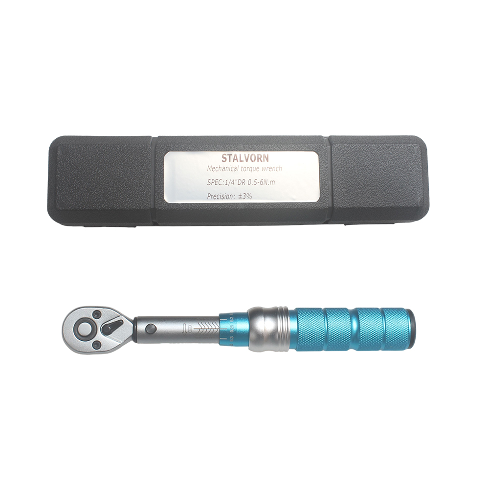 STALVORN 1/4-Inch Drive Click Torque Wrench Set, 0.5-6 N.m, High Precision ±3%, Professional Mechanical Torque Wrenches for Road & Mountain Bike Maintenance and Small Engine Repair. STALVORN 1/4-Inch Drive Click Torque Wrench Set, 0.5-6 N.m, High Precision ±3%, Professional Mechanical Torque Wrenches for Road & Mountain Bike Maintenance and Small Engine Repair.