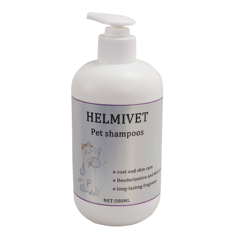 HELMIVET Pet Shampoos for Cats, Plant Amino Acid Gentle Cat Shower Gel 500ml, Deep Nourishing & Antibacterial Cleansing Kitten Shampoo for Daily Bathing