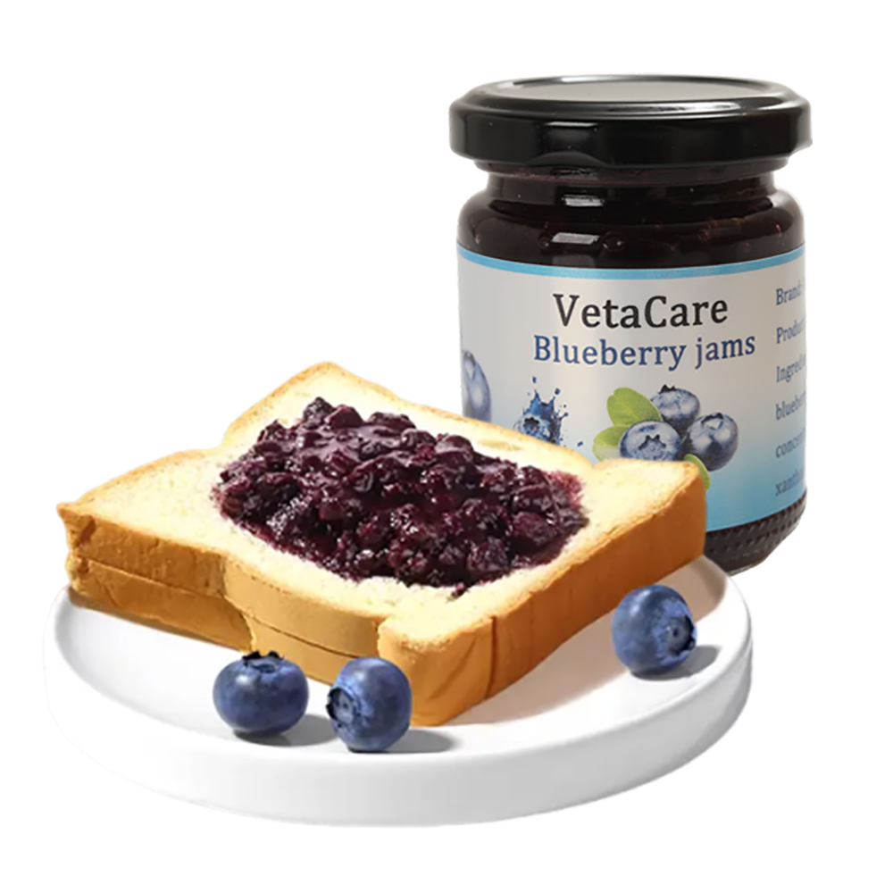 VetaCare Blueberry Jams 150g Jar - Natural Fruit Spread for Breakfast Toast, Bread, and Bagels