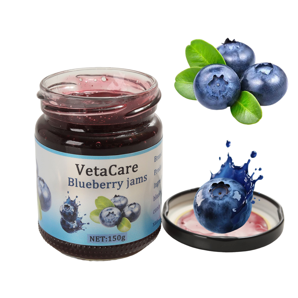 VetaCare Blueberry Jams 150g Jar - Natural Fruit Spread for Breakfast Toast, Bread, and Bagels
