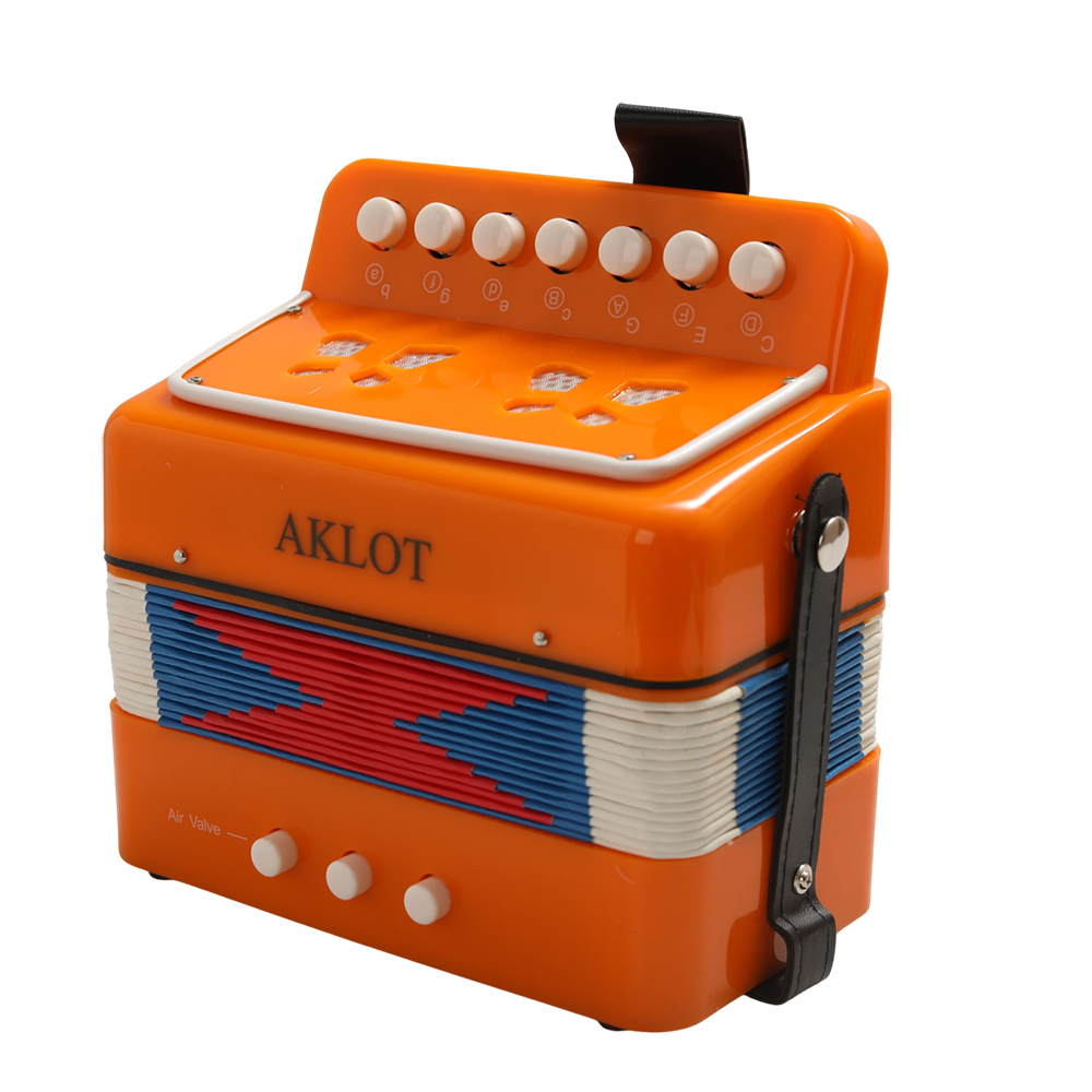 AKLOT Kids Accordion, 10 Keys Small Musical Instruments for Children, Portable Mini Button Accordion for Early Learning Education and Toddler Development at Home