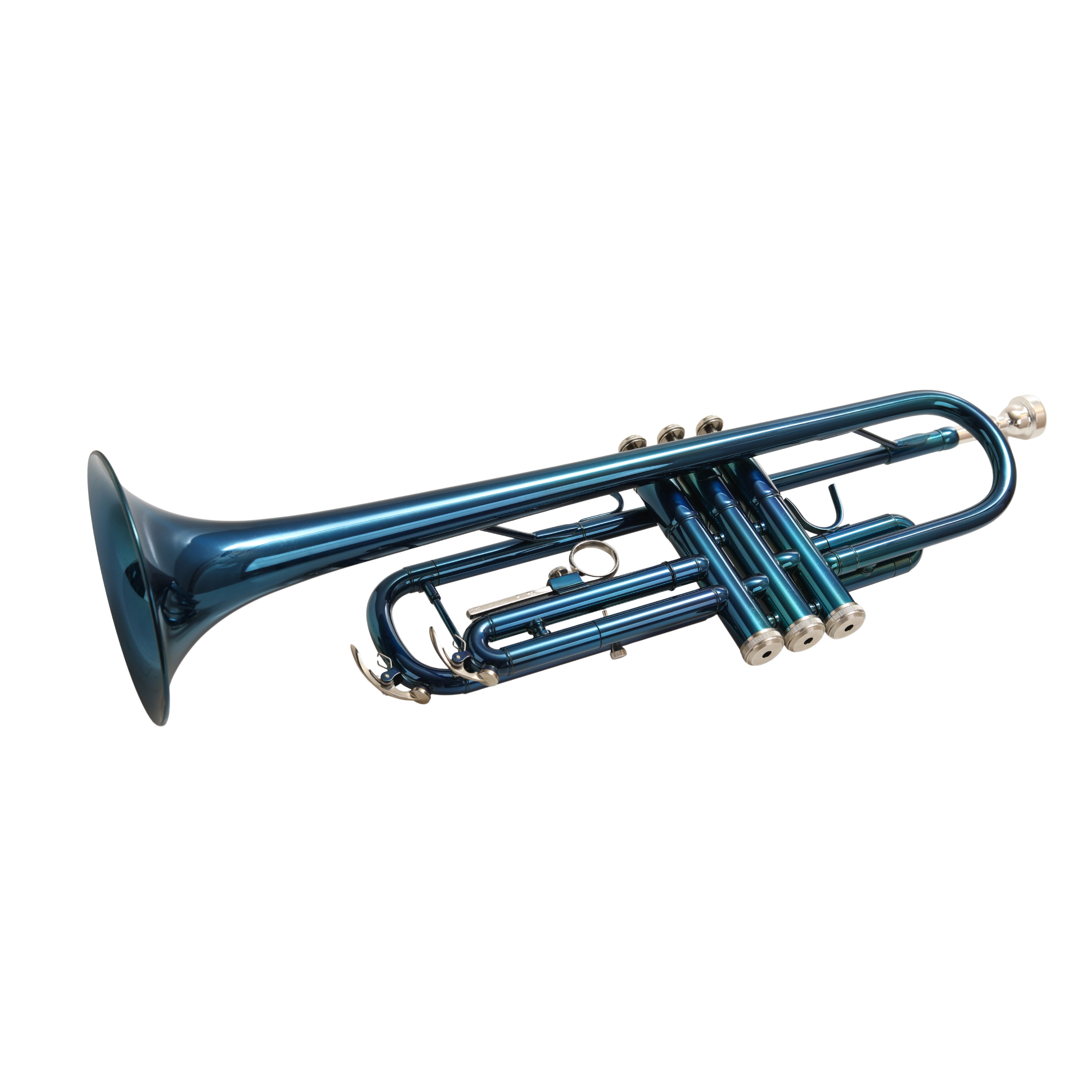 AKLOT Blue Bb Trumpet Standard Trumpet Set for Beginners and Students, High-Quality Lacquered Musical Instrument with Hard Case and Accessories for School Band Practice and Music Lessons ﻿