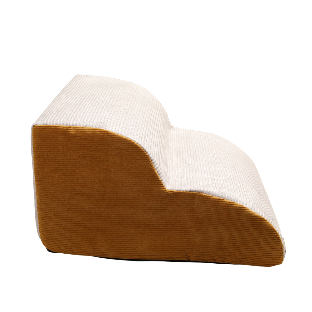 Senvellora Decorative Pet furniture 2-Step Dog Stairs, Stylish Corduroy Fabric Pet Steps for Living Room Sofa and Bedroom Bed, Soft Foam Support for Puppies
