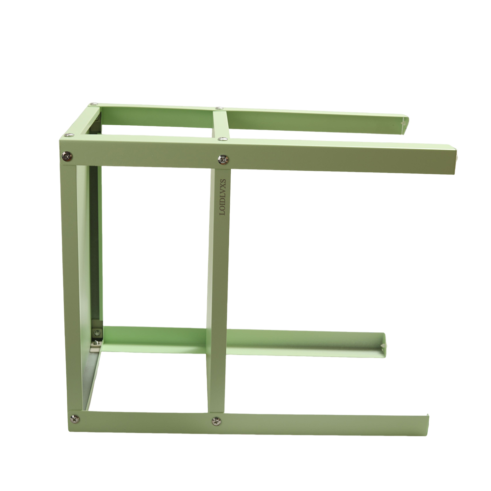 LOIDLVXS Metal Furniture-Mint Green 2-Tier Side Tablewith Storage Shelf – Compact and Versatile for Bedroom, Living Room & Office