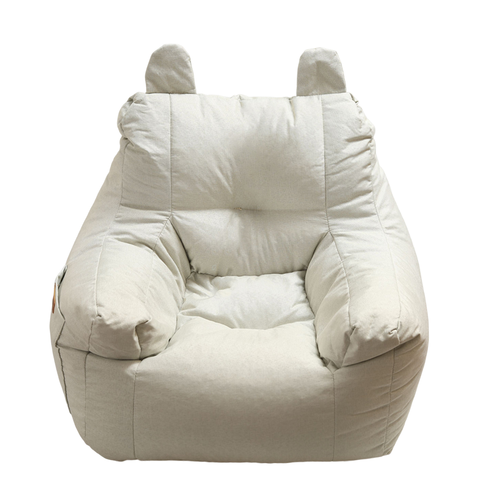 Cute Animal Ear Bean Bag Chair for Kids, Soft Plush Lazy Sofa for Reading Nook & Playroom, Comfortable Indoor Furniture for Toddler Bedroom, Cream White Cute Animal Ear Bean Bag Chair for Kids, Soft Plush Lazy Sofa for Reading Nook & Playroom, Comfortable Indoor Furniture for Toddler Bedroom, Cream White