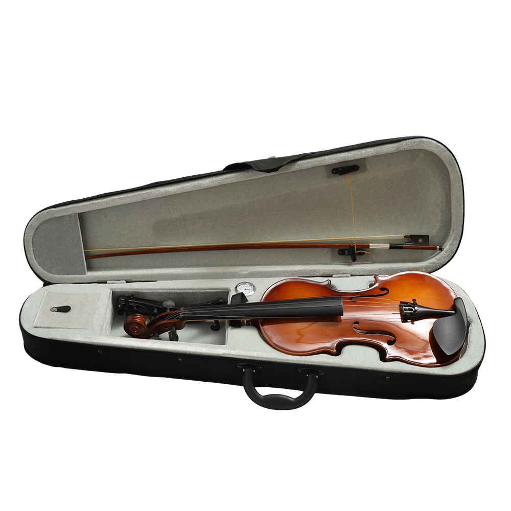 Kmise 4/4 Full Size Acoustic Violin Set for Beginners and Students, Hand-Finished String Instruments for School Practice, Music Lessons and Grading Exams.