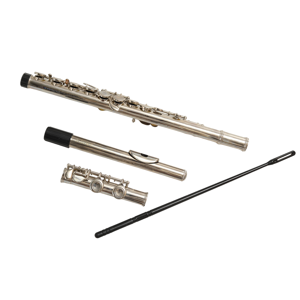 Kmise 16 Holes C Key Silver Plated Flute Set for Beginners - Includes Cleaning Rod, Ideal School Wind Instruments for Student Band Practice and Music Lessons.