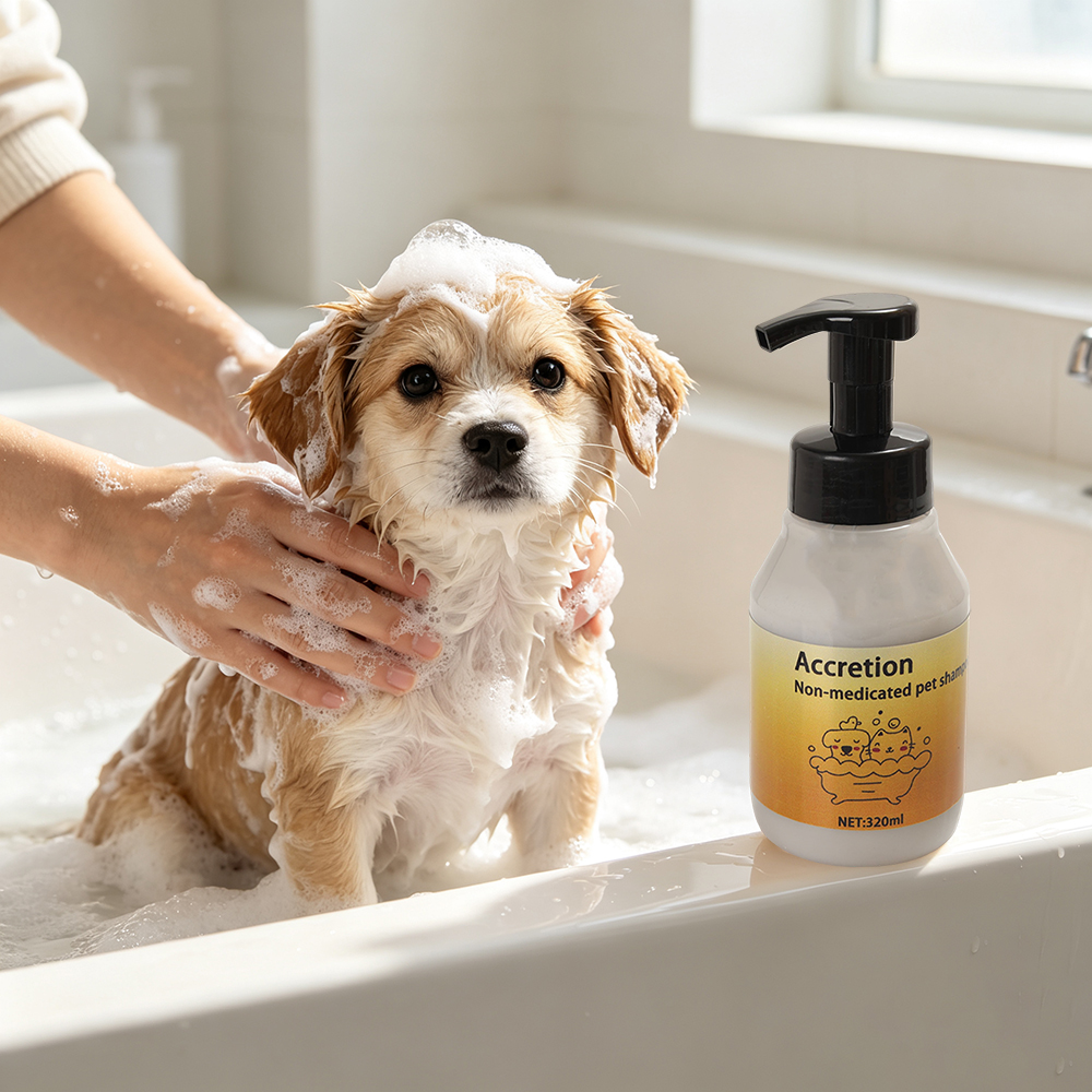 Accretion Non-medicated Pet Shampoos, 320ml Gentle Dog and Cat Wash for Daily Cleaning and Routine Grooming, Foaming Formula for All Breeds.