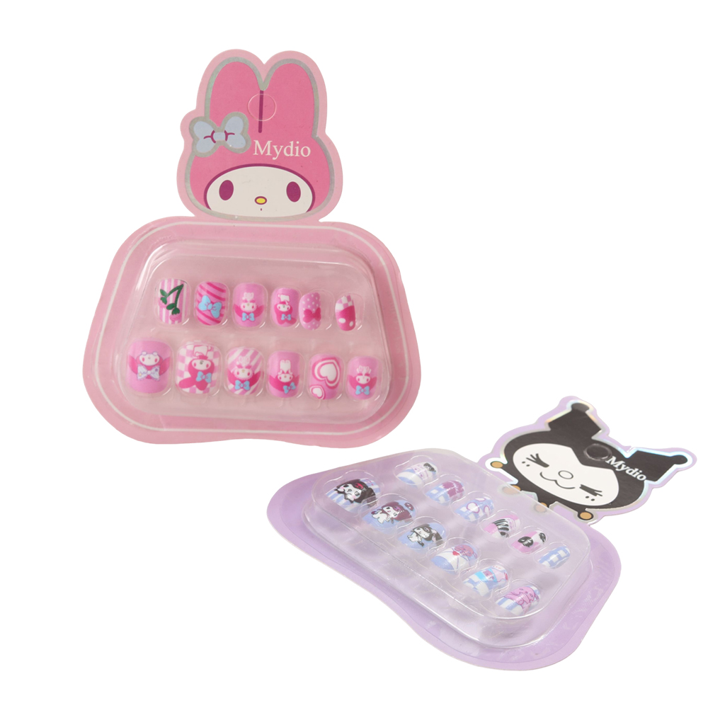 Mydio 2-Pack Kids False Nails Set – Cute Patterns False Nails for Birthday Parties, Cosplay, and Everyday Dress-Up
