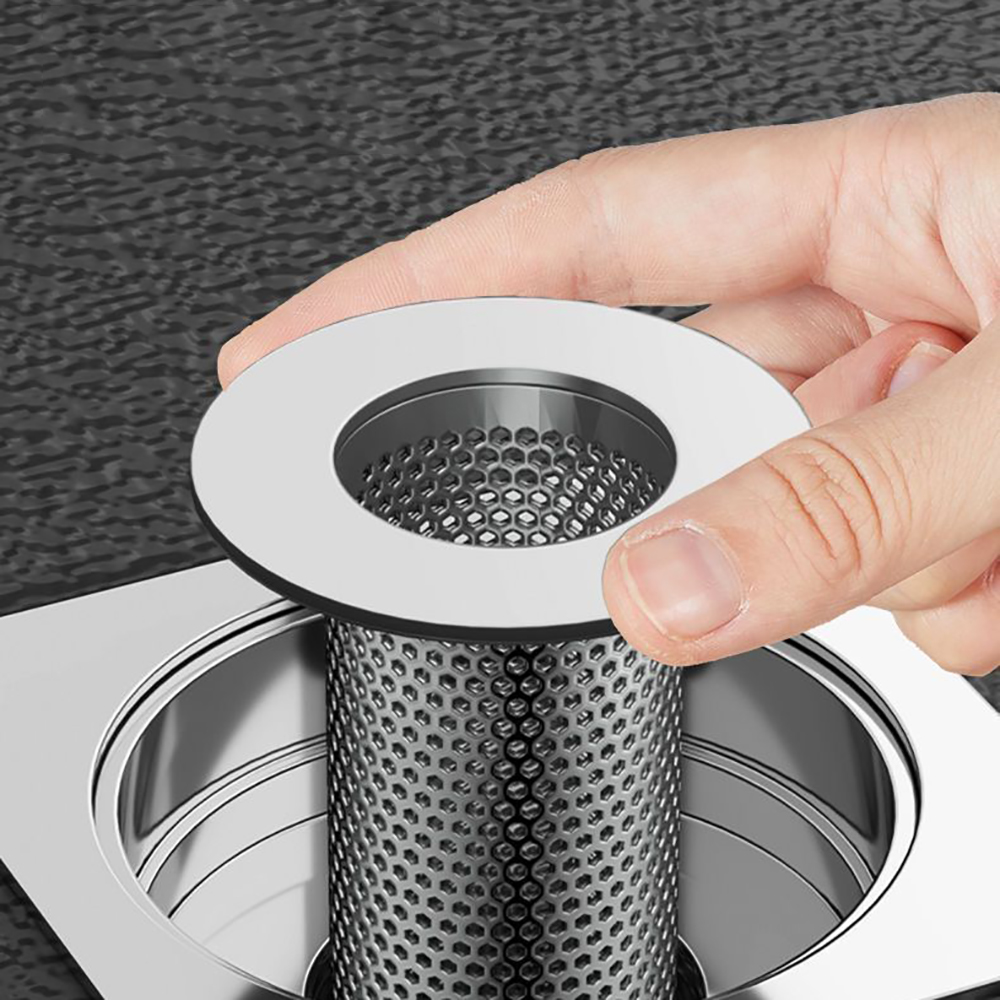 RAQVENX Stainless Steel Strainers for Plumbing Drains, Deep Basket Shower Hair Catcher and Sink Filter for Bathroom Tub and Floor Drain
