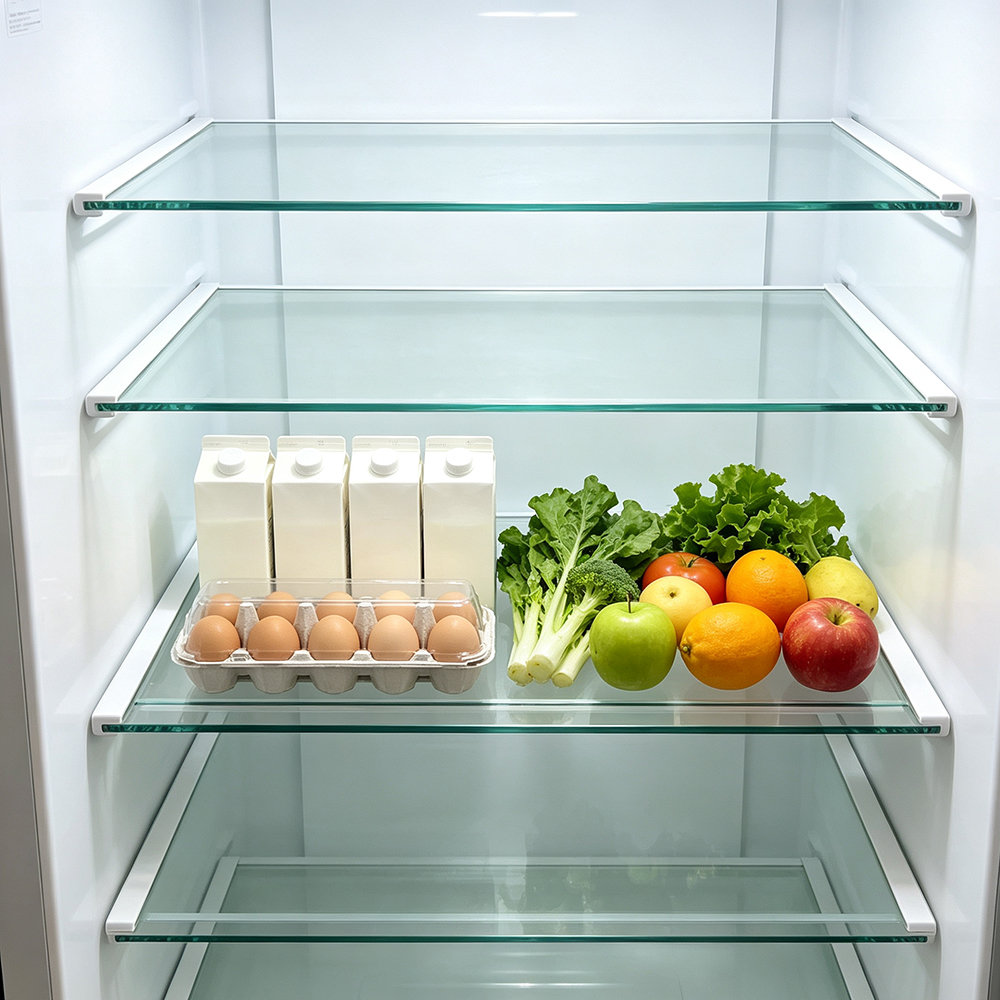 RAQVENX Refrigerator Glass Shelf Replacement, Durable Tempered Glass Fridge Organizer for Home Kitchen, Universal Fit for Household Refrigerators and Freezers